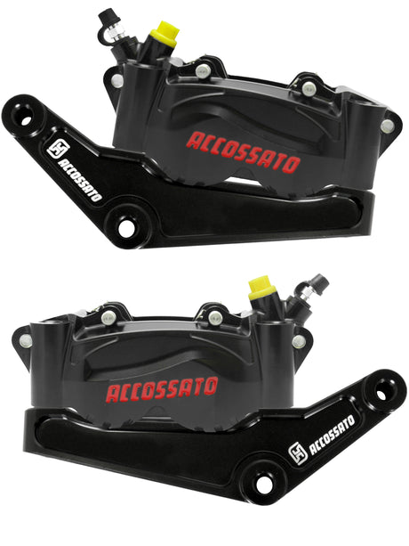 Kit Pinza Freno Radiale Anteriore + Flangia Freno Per Harley Davidson - Finitura Pinza: Ossidazione Nera, Tipo Pinza: Biblocco