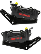 Kit Coppia Pinze Freno Radiali Anteriori + Flangia Freno Per Harley Davidson - Finitura Pinza: Ossidazione Nera, Tipo Pinza: Biblocco