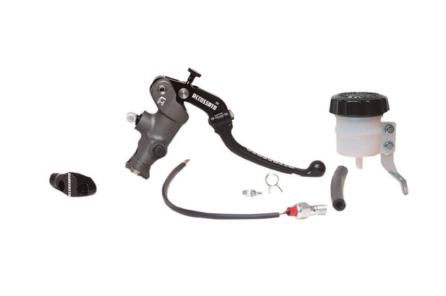 KITA 4:Pompa Freno Radiale (versione CY) diam. 19 Leva Snodata (eccetto PRS/Ready To Brake)+Vaschetta 30ml - Supporto specchio: MH002 (SUPP.M10x1.25), Tipo idrostop: ID002 (IDROSTOP 2 FORI)