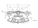 Pinza Freno Assiale Posteriore 2 Pastiglie CNC Accossato - interasse 84 mm