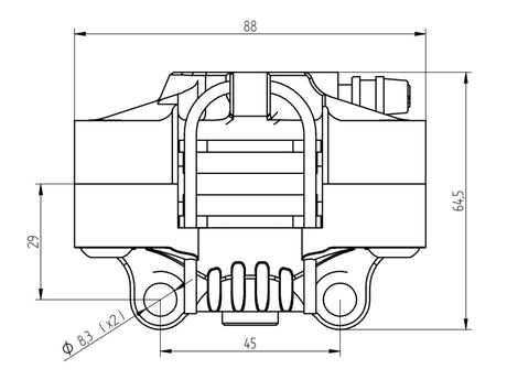 Pinza Freno Radiale Accossato Posteriore per Mini Gp e Pitbike - interasse 45 mm