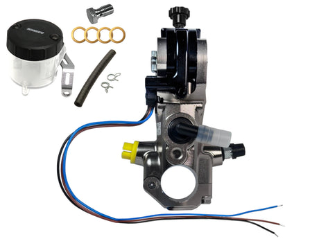 Pompa Freno Accossato Omologata ABE 61454 PRS 16x17-18-19 Con Leva Snodata e Kit Vaschetta Olio Inclusa. - Opzioni leva: RST