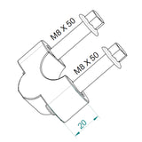 Coppia Di Rialzi +20 mm Per Manubri Diametro 22 mm